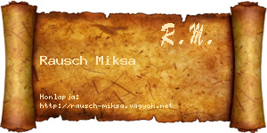 Rausch Miksa névjegykártya